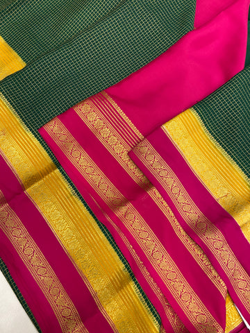 Pure Crepe Mysore Silk Certified Saree 120 GSM