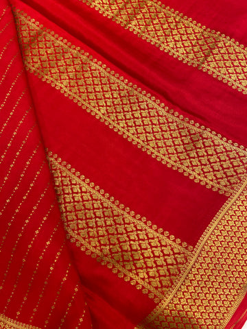 Pure Crepe Mysore Silk Certified Saree 120 GSM