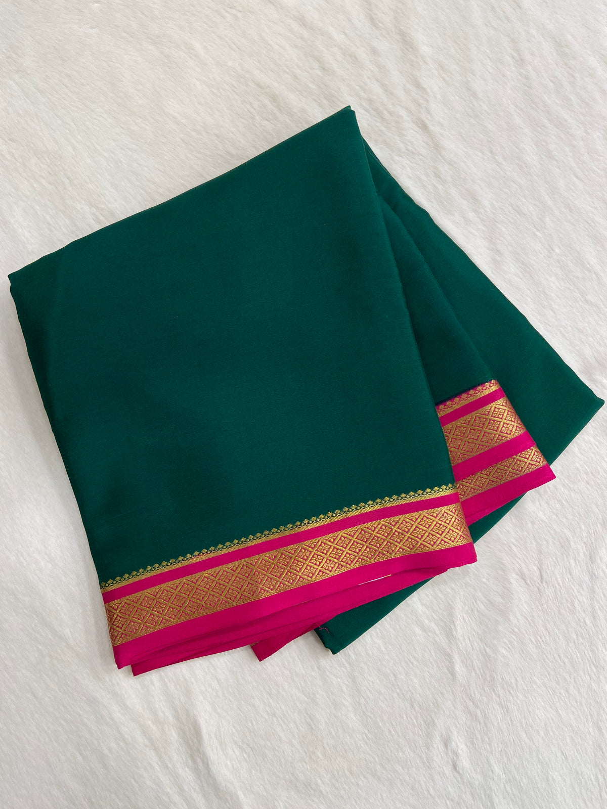 Pure Crepe Mysore Silk Certified Saree 120 GSM