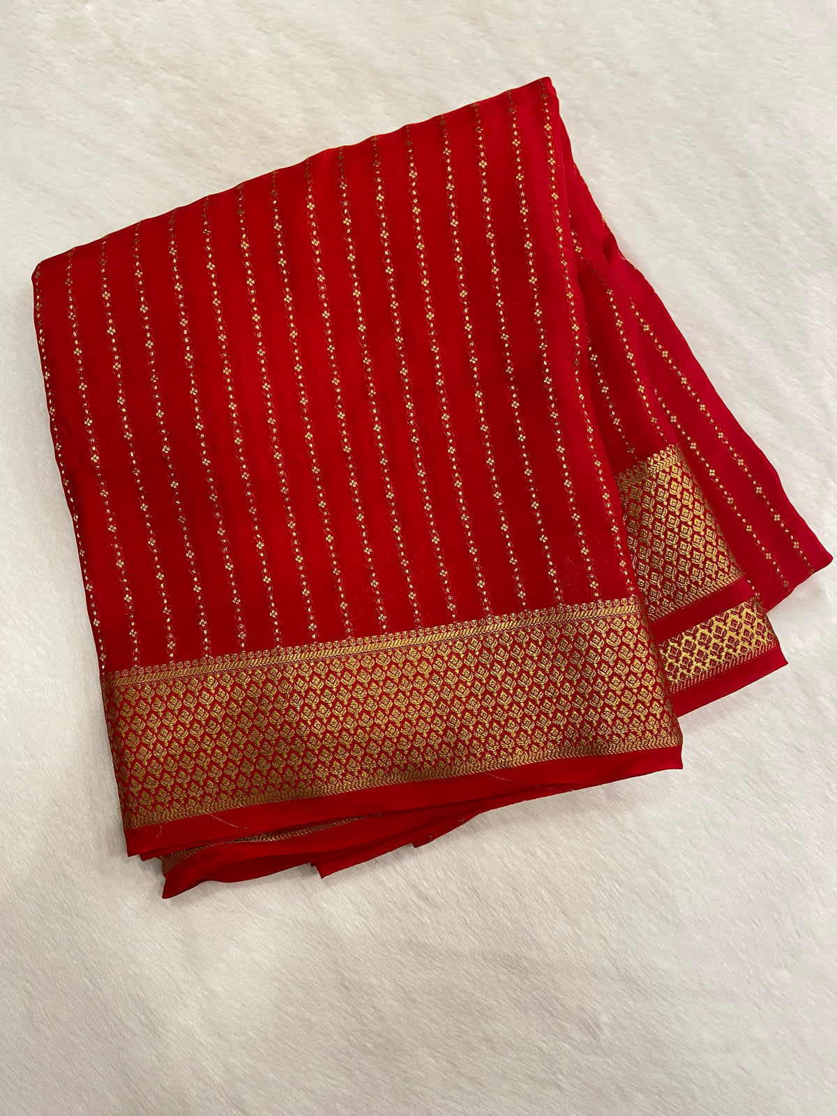 Pure Crepe Mysore Silk Certified Saree 120 GSM