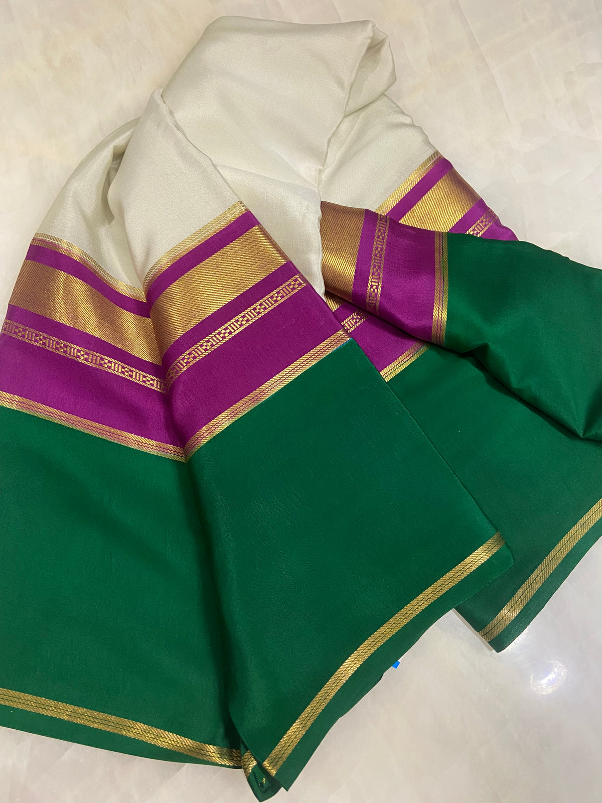 Pure Crepe Mysore Silk Certified Saree 100 GSM