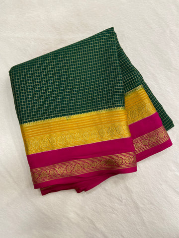 Pure Crepe Mysore Silk Certified Saree 120 GSM