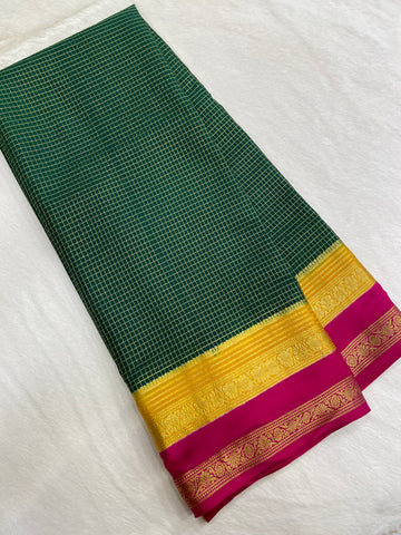 Pure Crepe Mysore Silk Certified Saree 120 GSM