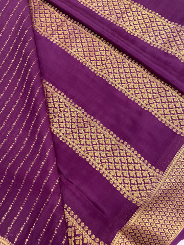 Pure Crepe Mysore Silk Certified Saree 120 GSM