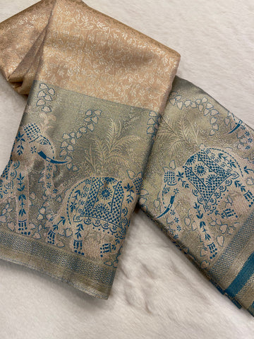 Bridal semi tissue Kanjeevaram silk saree