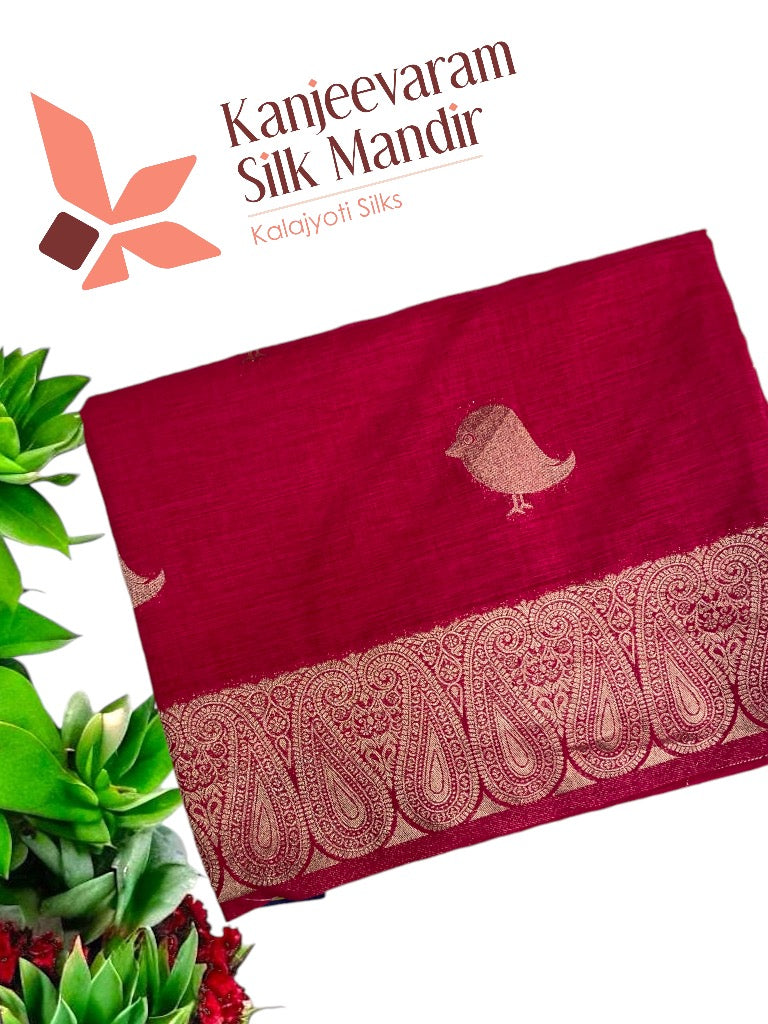 Assam Silk Saree (Rani pink)