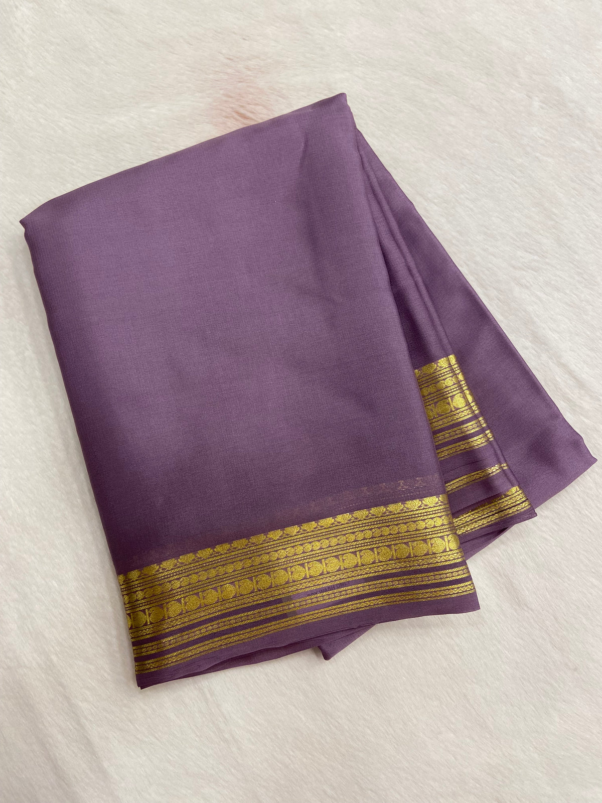 Pure Crepe Mysore Silk Certified Saree 80 GSM