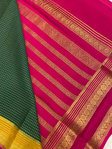 Pure Crepe Mysore Silk Certified Saree 120 GSM