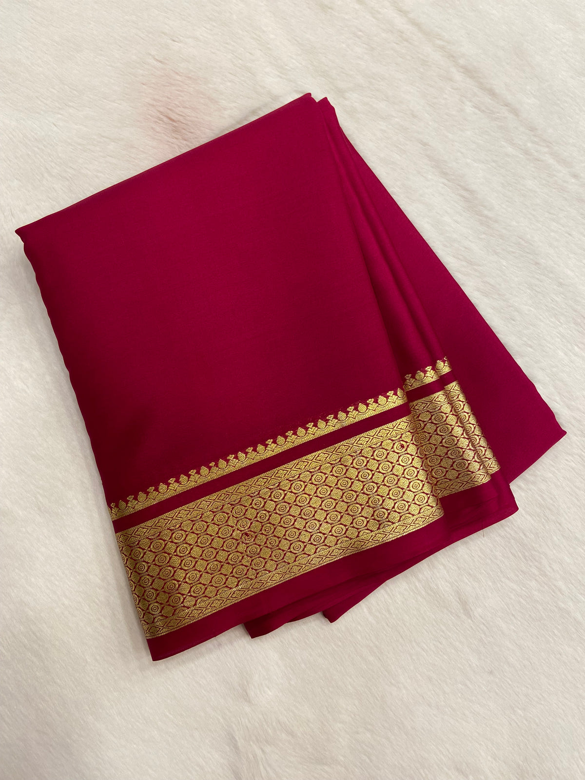 Pure Crepe Mysore Silk Certified Saree 80 GSM