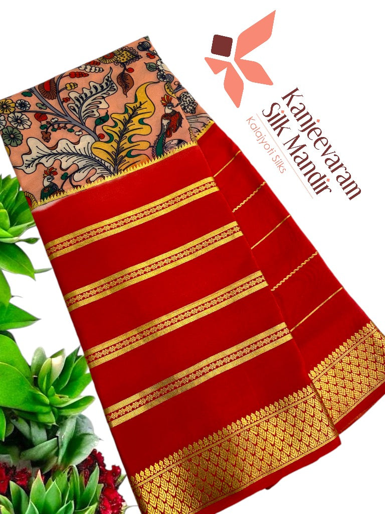 Pure Crepe Mysore Silk Certified Saree 120 GSM