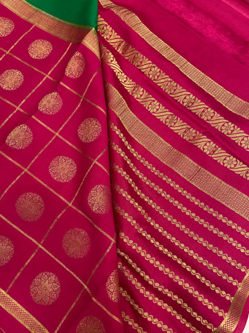 Pure Crepe Mysore Silk Certified Saree 120 GSM