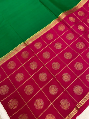 Pure Crepe Mysore Silk Certified Saree 120 GSM