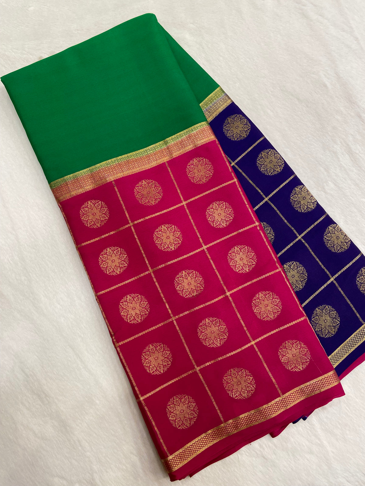 Pure Crepe Mysore Silk Certified Saree 120 GSM