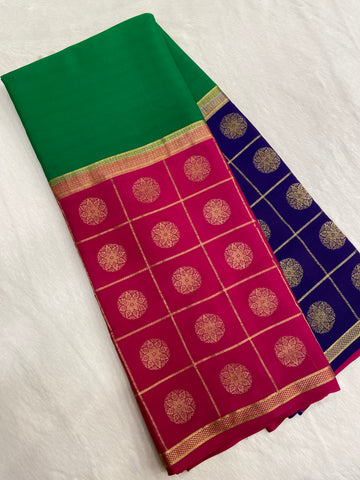 Pure Crepe Mysore Silk Certified Saree 120 GSM