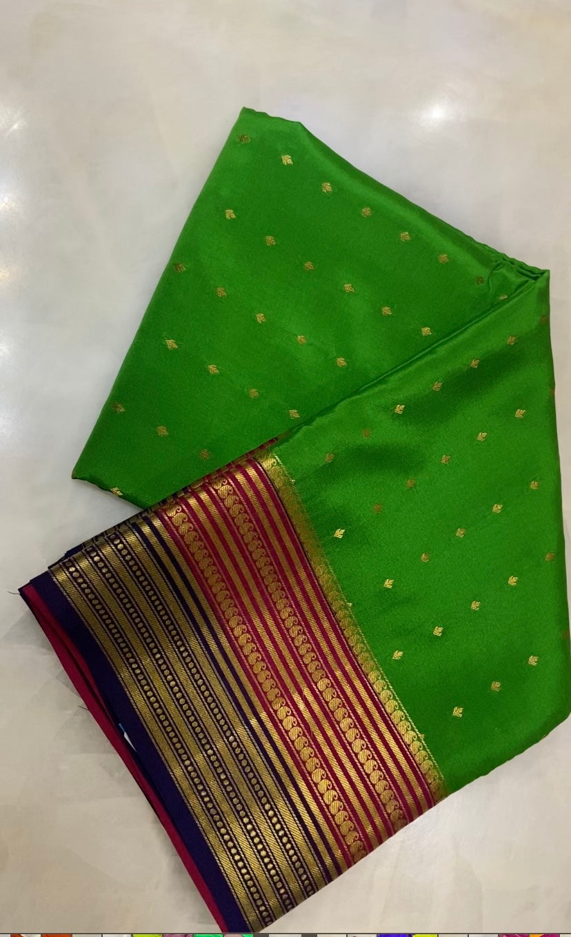 Pure Crepe Mysore Silk Certified Saree 120 GSM