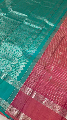 Pure 1G Zari handloom kanjeevaram silk mark certified saree