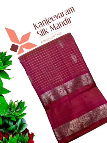 Pure 1G Zari handloom kanjeevaram silk mark certified saree