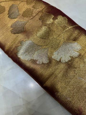 Golden premium semi tissue Kanjeevaram silk saree