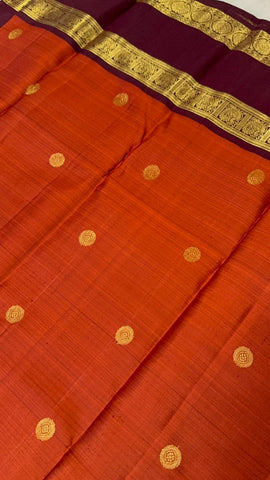 Pure 2G Zari handloom Kanjeevaram silk mark certified saree