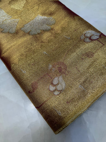 Golden premium semi tissue Kanjeevaram silk saree