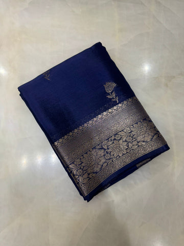 Premium wrinkle crepe silk saree