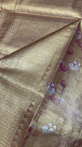 Golden premium semi tissue Kanjeevaram silk saree