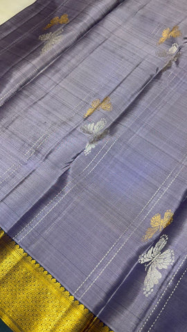 Pure 1G Zari handloom kanjeevaram silk mark certified saree