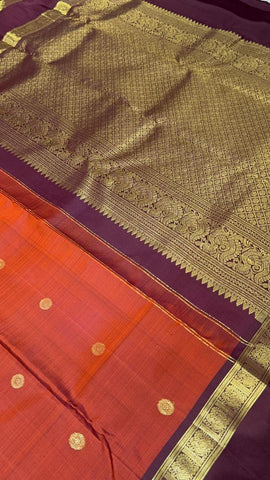 Pure 2G Zari handloom Kanjeevaram silk mark certified saree