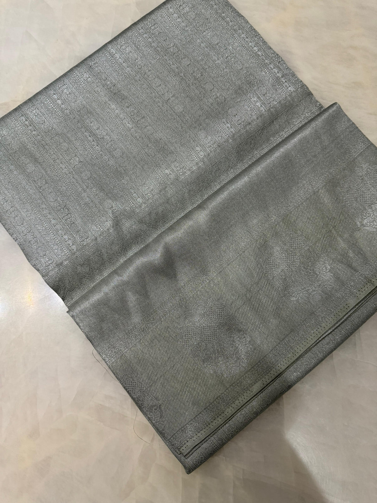 Kubera Pattu soft semi silk saree( Grey)