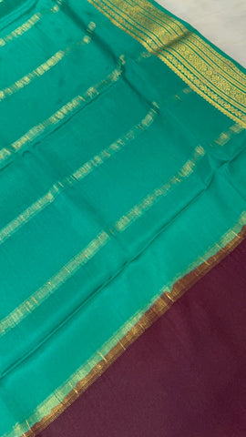 Pure Crepe Mysore Silk Saree 100 GSM Silk Mark Certified