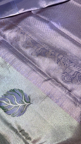 Pure Zari handloom meenakari Kanjeevaram silk mark certified saree