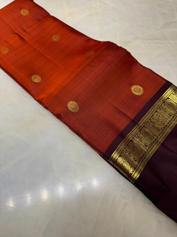 Pure 2G Zari handloom Kanjeevaram silk mark certified saree